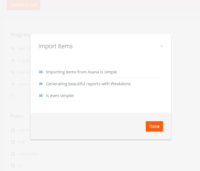 Asana import 