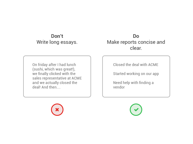 dos and donts of progress reports