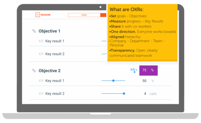 OKRs as examples of short-term buisness goals