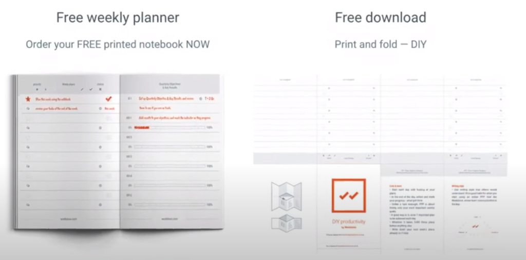 Quarterly and Weekly Planner Notebook and Printable DIY Kit by Weekdone