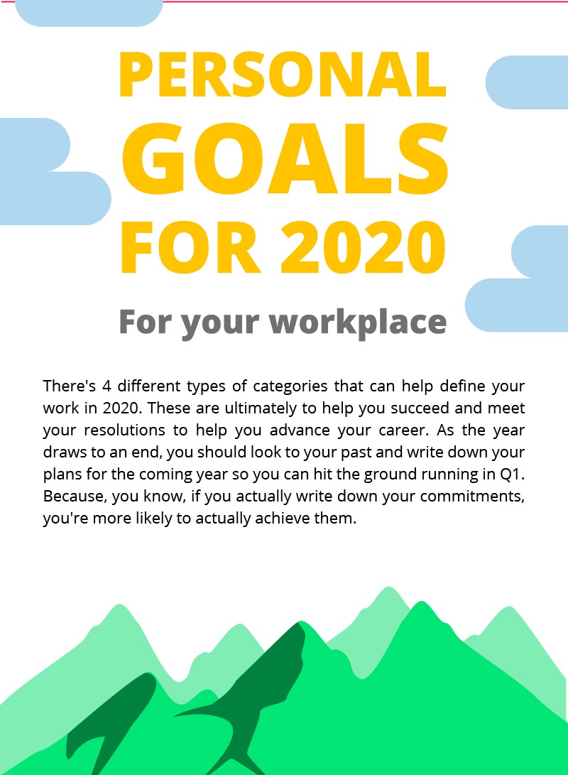 Personal Goals For 2020 Infographic Weekdone