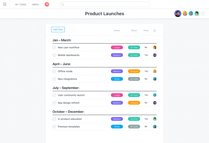 marketing project management software asana