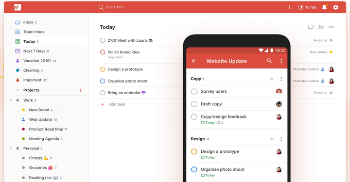 gtd weekly review todoist