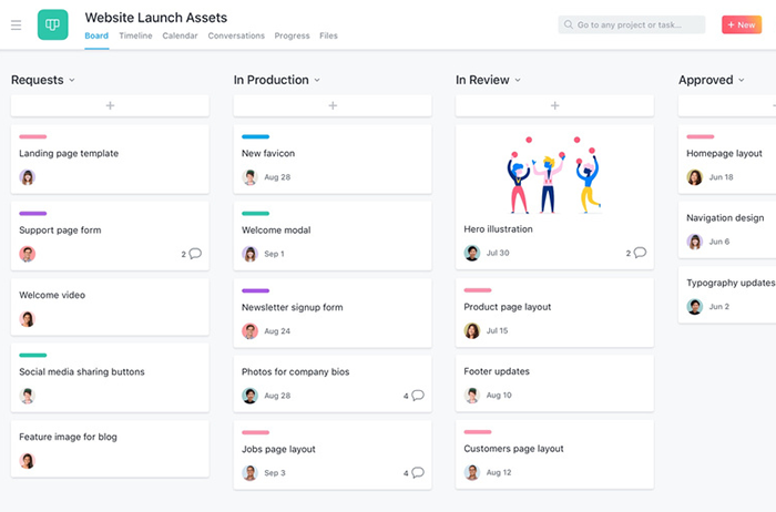 asana team task management software