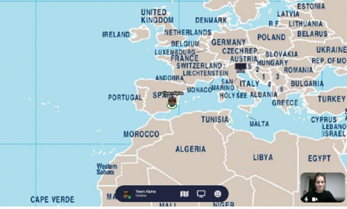 Team travel quiz map