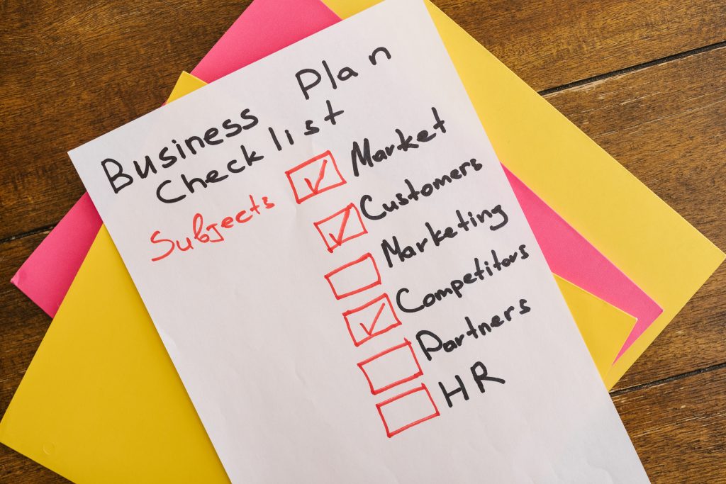 business plan checklist