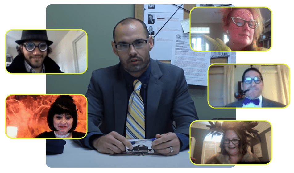 virtual clue murder mystery team building activity