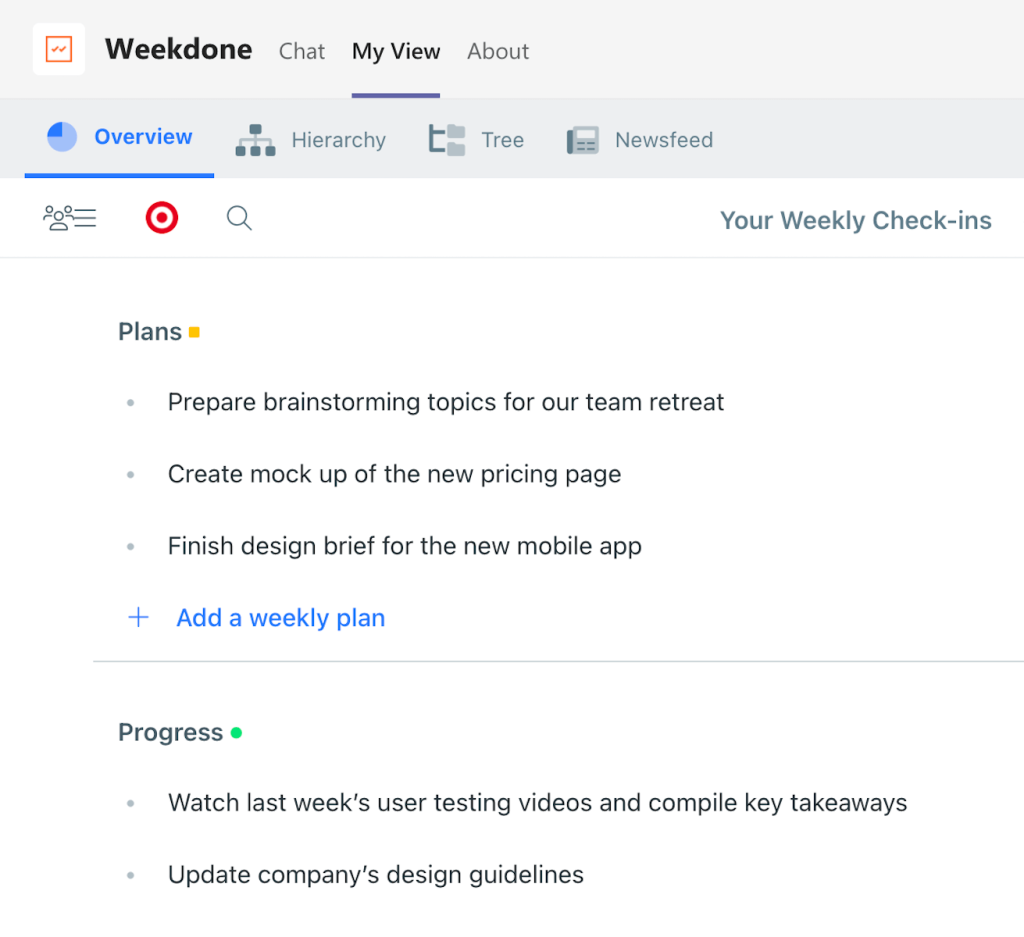 Weekdone Weekly Check-ins Microsoft Teams Integration