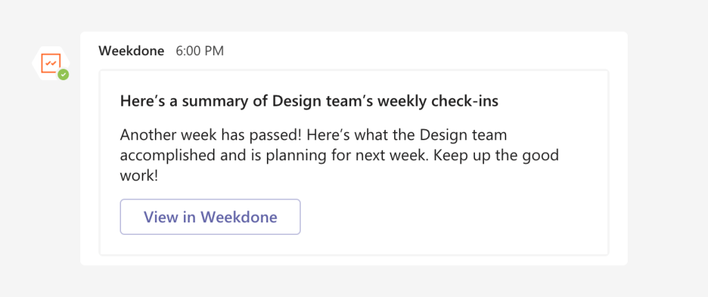 Weekly Check-in Reports with Microsoft Teams Integration