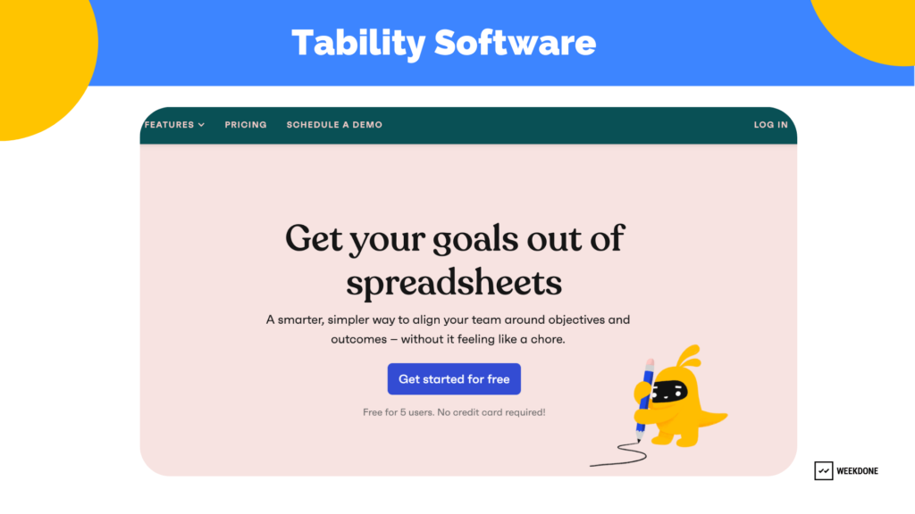 Tability software for startups with OKRs