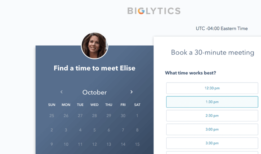 HubSpot Meetings remote team software calendar scheduling dashboard