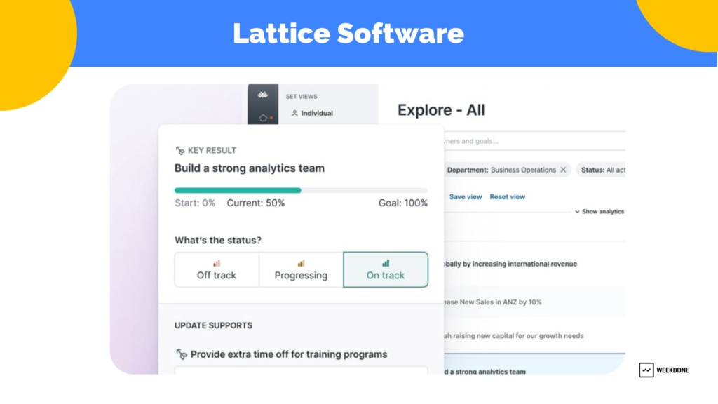 Lattice OKR software for enterprises - best for performance management