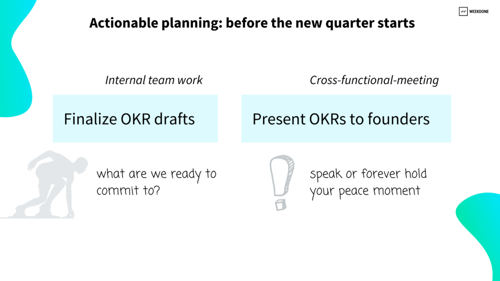 Actionable planning happens before start of a new quarter - Tips for setting company OKRs from Weekdone interview with Reflex Media