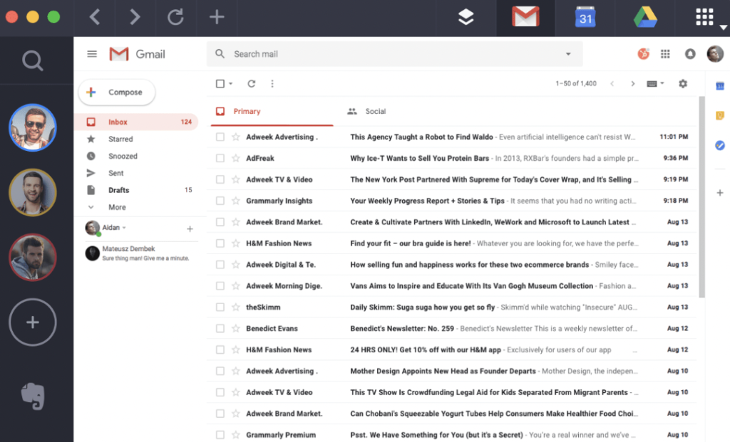Shift integration with gmail