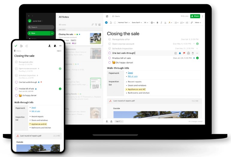 Evernote task management tool