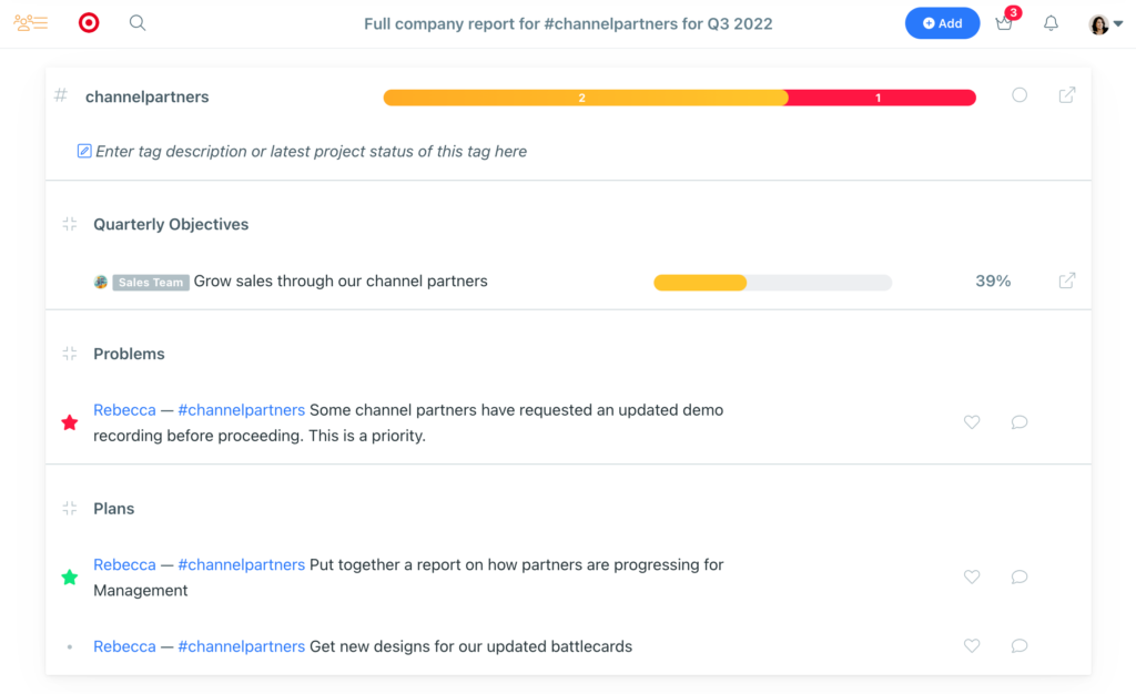 Tagging in Weekdone - Product update September 2022