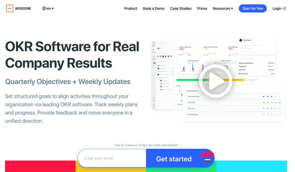 Weekdone - OKR goal tracking software