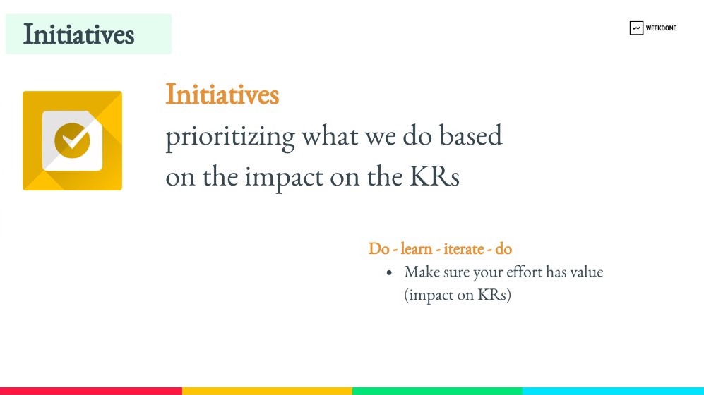 Create Initiatives that Drive Key Results - Weekdone OKR Best Practices
