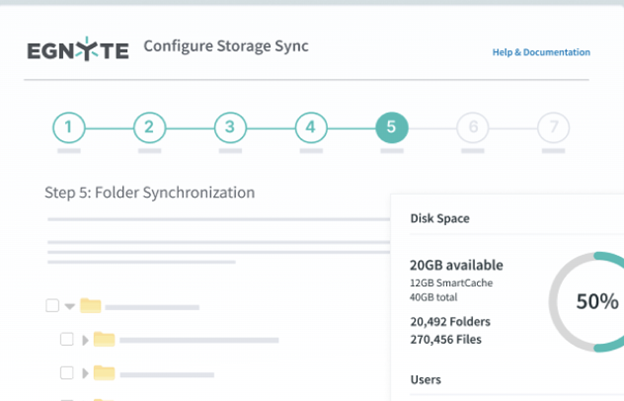 egnyte connect storage synchronization view