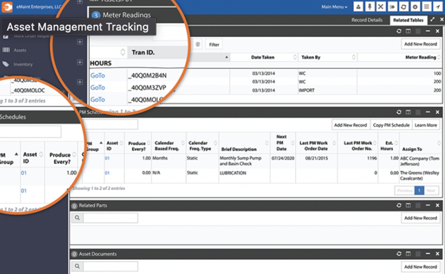 emaint tool asset management tracking view